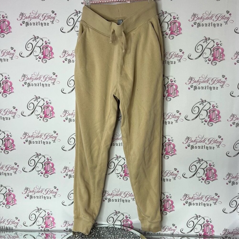 FWD jogger pants sweat pants comfy brown tie up waist Tan Jogger Pants